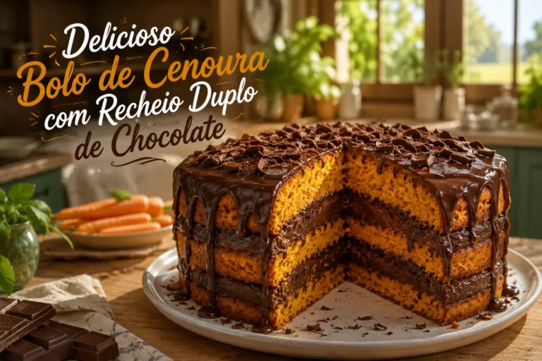 Bolo de Cenoura com Recheio Duplo de Chocolate
