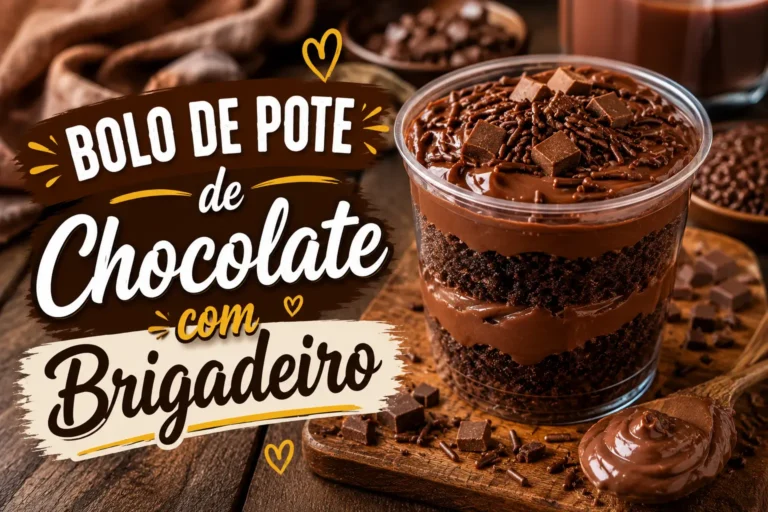 Bolo de Pote de Chocolate com Brigadeiro