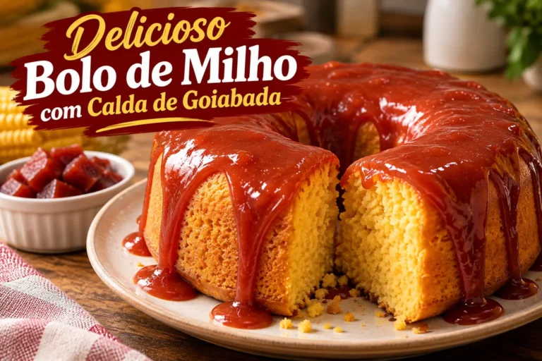 Bolo de Milho com Calda de Goiabada